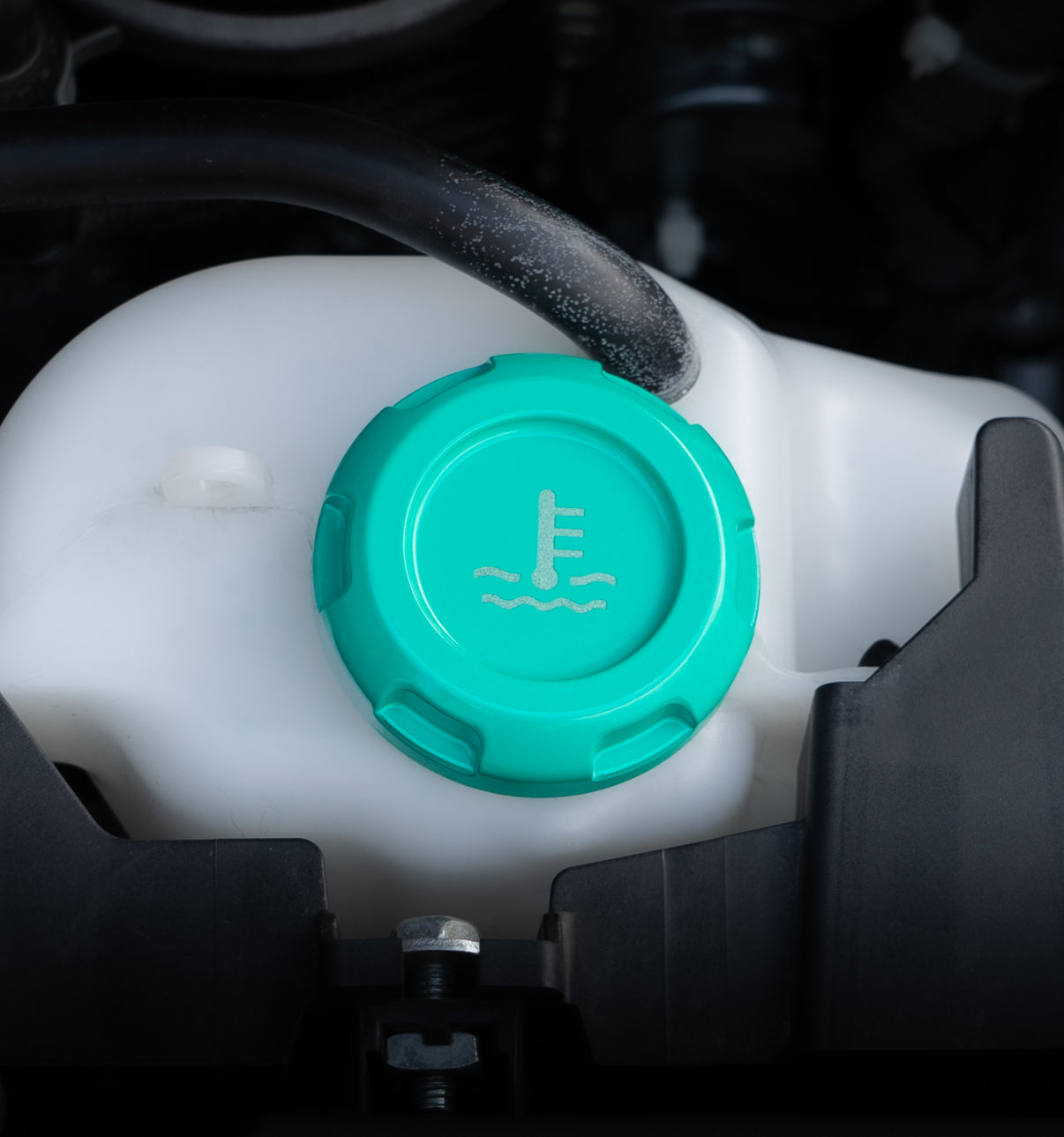 Billetworkz Coolant Overflow Cap Engraved Zero Series Hyper Teal Subaru WRX 02-25 / STI 04-21 | BW-EBCZ-SUB-COO-HYTL-E
