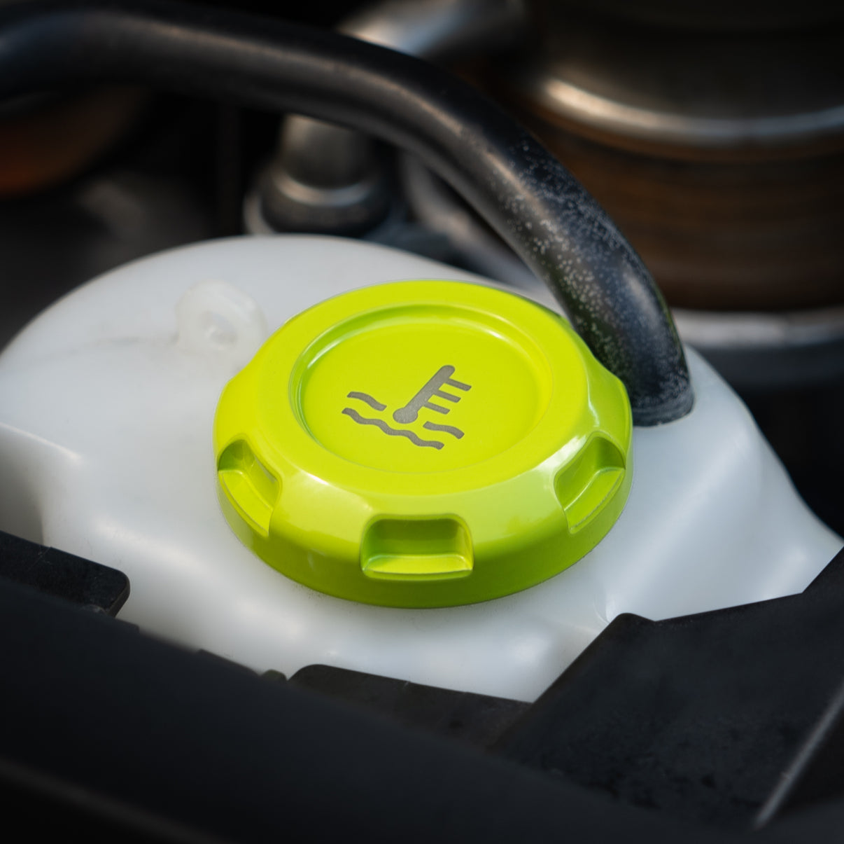 Billetworkz Coolant Overflow Cap Engraved Zero Series Neon Yellow Subaru WRX 02-25 / STI 04-21 | BW-EBCZ-SUB-COO-NYEL-E