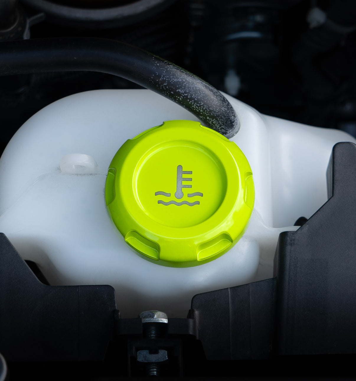 Billetworkz Coolant Overflow Cap Engraved Zero Series Neon Yellow Subaru WRX 02-25 / STI 04-21 | BW-EBCZ-SUB-COO-NYEL-E