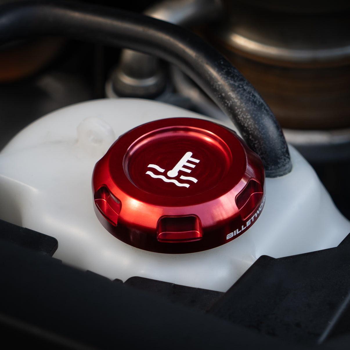 Billetworkz Coolant Overflow Cap Engraved Zero Series Red Subaru WRX 02-25 / STI 04-21 | BW-EBCZ-SUB-COO-RED-E