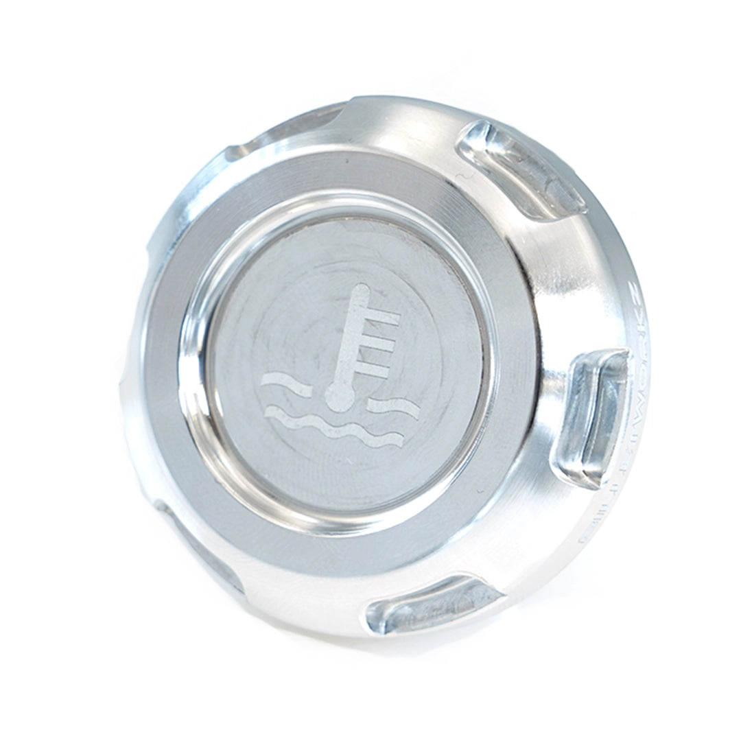 Billetworkz Coolant Overflow Cap Engraved Zero Series Silver Subaru WRX 02-25 / STI 04-21 | BW-EBCZ-SUB-COO-SIL-E
