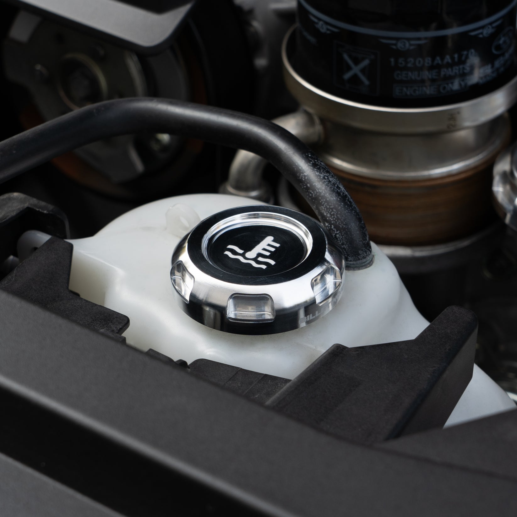 Billetworkz Coolant Overflow Cap Engraved Zero Series Silver Subaru WRX 02-25 / STI 04-21 | BW-EBCZ-SUB-COO-SIL-E
