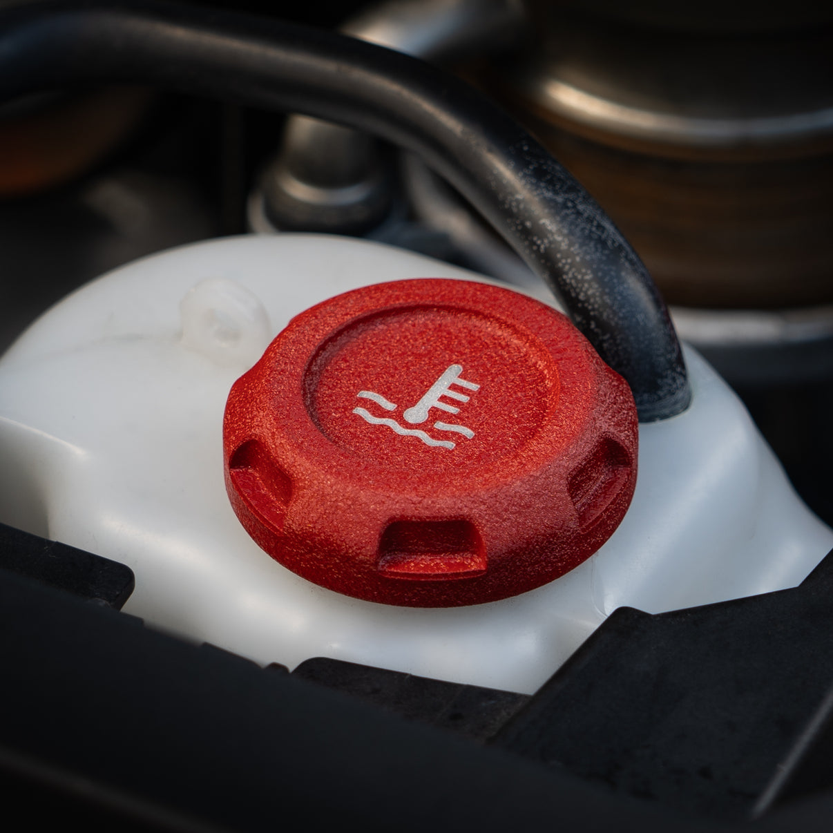 Billetworkz Coolant Overflow Cap Engraved Zero Series Wrinkle Red Subaru WRX 02-25 / STI 04-21 | BW-EBCZ-SUB-COO-RWR-E