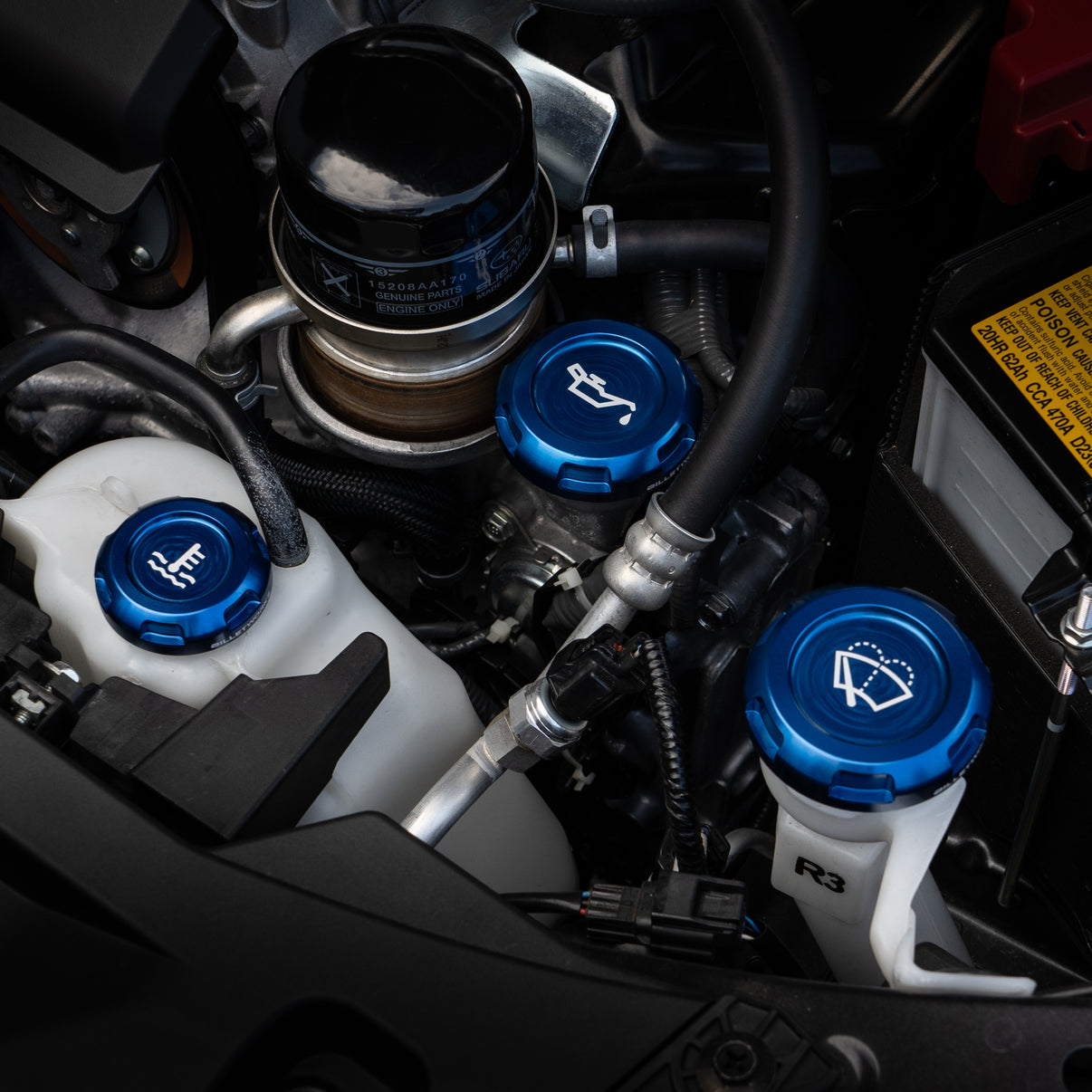 Billetworkz Engine Bay Caps (Blue) BRZ / FR-S / 86 2013-2025 | EBCZ-SUB-BRZM-BLU-E