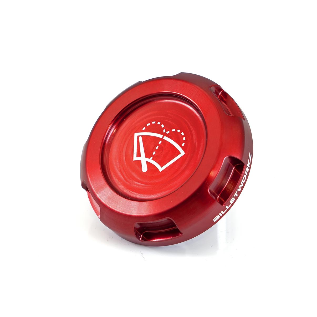Billetworkz Wiper Fluid Cap Engraved Zero Series Red Subaru WRX 02-25 / STI 04-21 | BW-EBCZ-SUB-WIP-RED-E