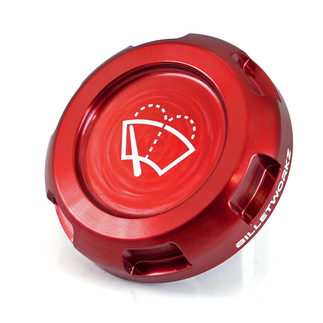 Billetworkz Wiper Fluid Cap Engraved Zero Series Red Subaru WRX 02-25 / STI 04-21 | BW-EBCZ-SUB-WIP-RED-E