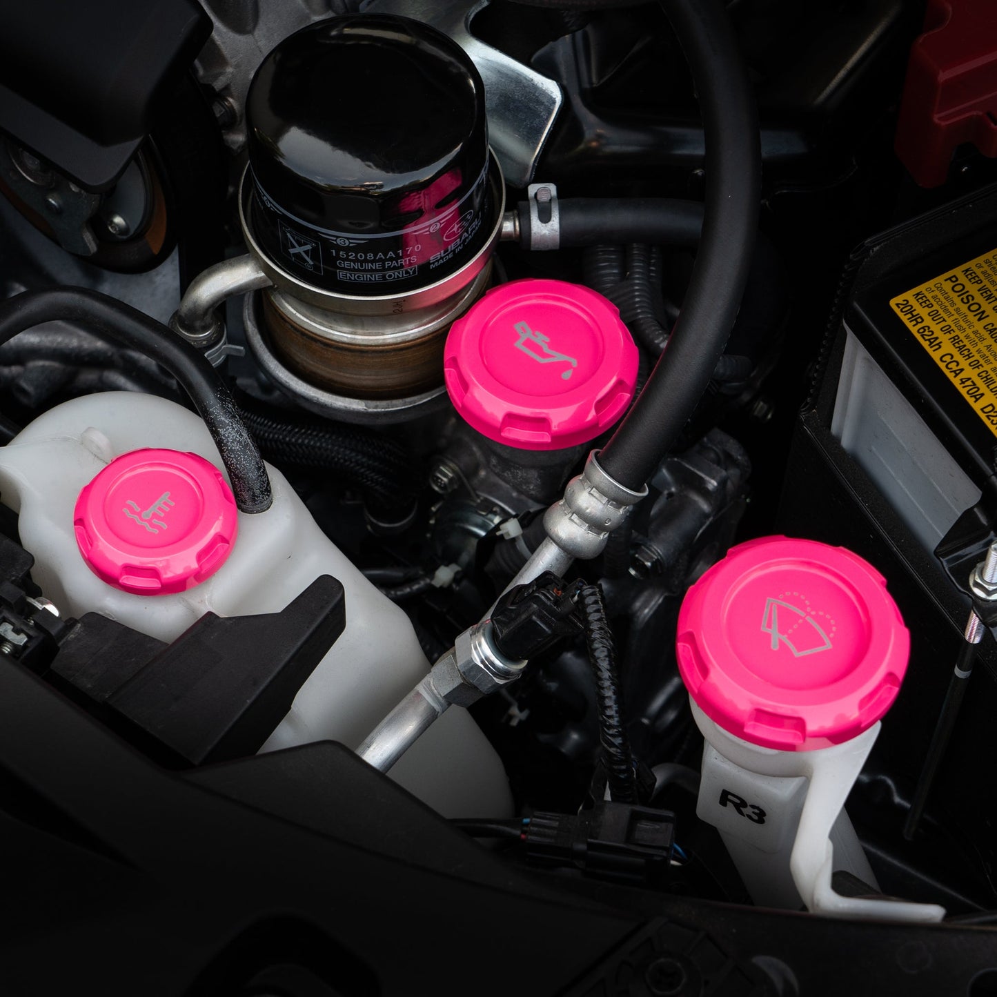 Billetworkz Engine Bay Caps - Subaru WRX/STI 2002-2007