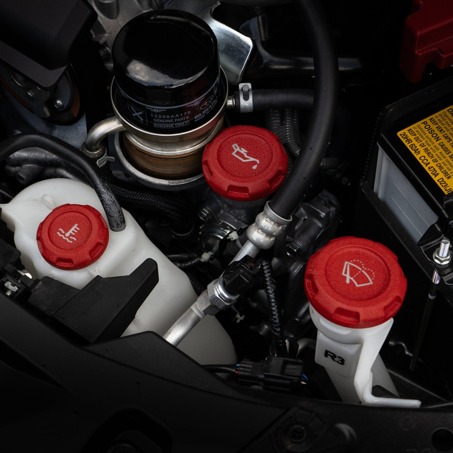 Billetworkz Engine Bay Caps - Subaru WRX/STI 2002-2007