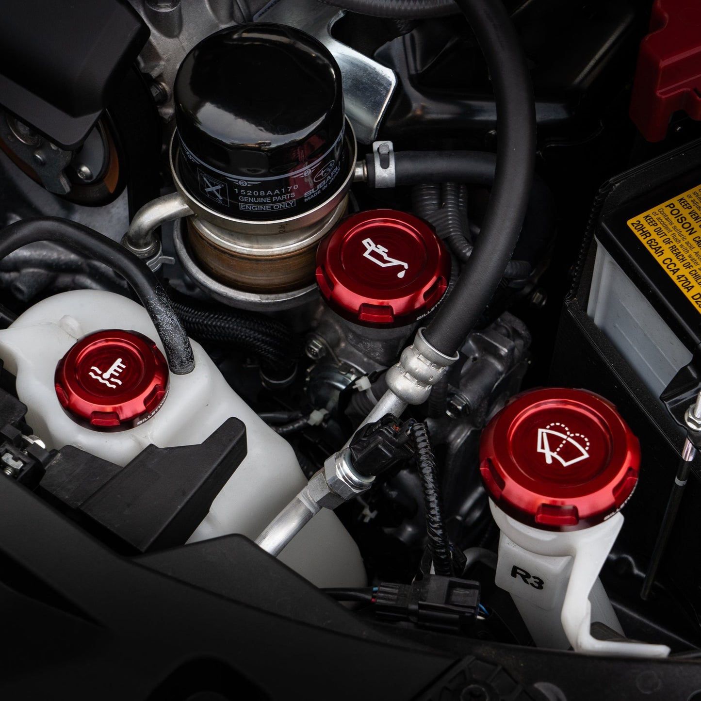 Billetworkz Engine Bay Caps - Subaru Impreza 2012+