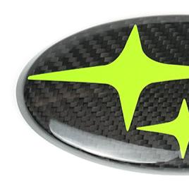 JDMuscle [22-25 WRX, 15-21 WRX/STI, 18-23 Crosstrek, 17-24 Impreza] Tanso Carbon Fiber Subaru Emblem Covers Front& Back, Red/White/Blue
