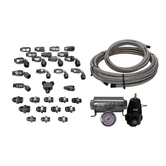 DeatschWerks X2 Series Pump Module -8AN Feed w/ -6AN Return PTFE Plumbing Kit Subaru WRX / STI 2008-2021 | 6-616