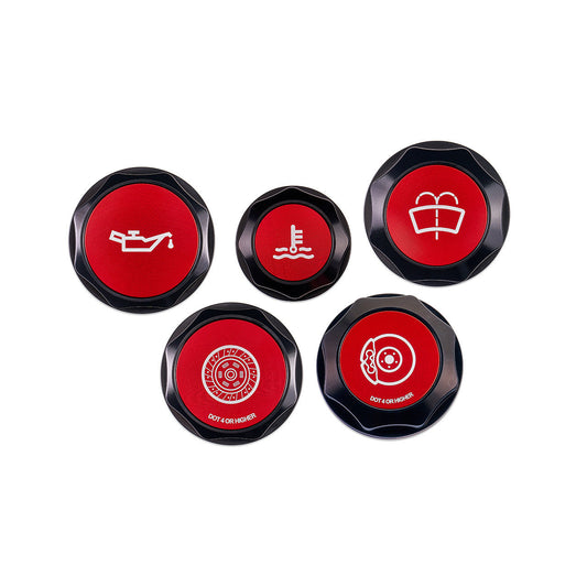 IAG Revolve Engine Bay Dress-Up Cap Kit Red WRX 22-25 / BRZ 13-25 | IAG-ACC-5405BKRD