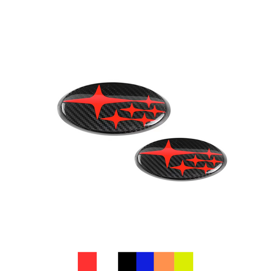 JDMuscle 2015-23 WRX/STI / 18+ CrossTrek / 17+ Impreza Tanso Carbon Fiber Subaru Emblem Covers | JDM-WRX22-SEDCF