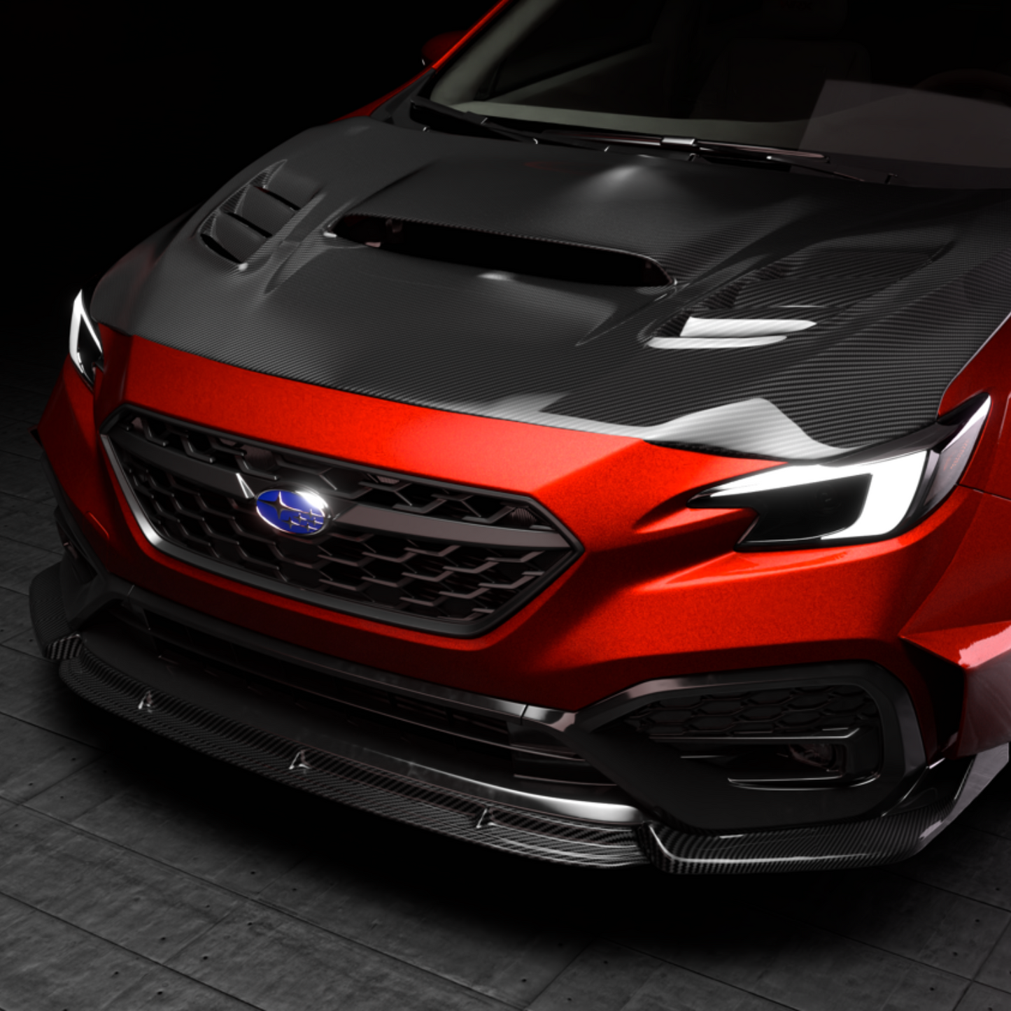 JDMuscle 22-25 WRX Carbon Fiber Naga Style Front Bumper Lip