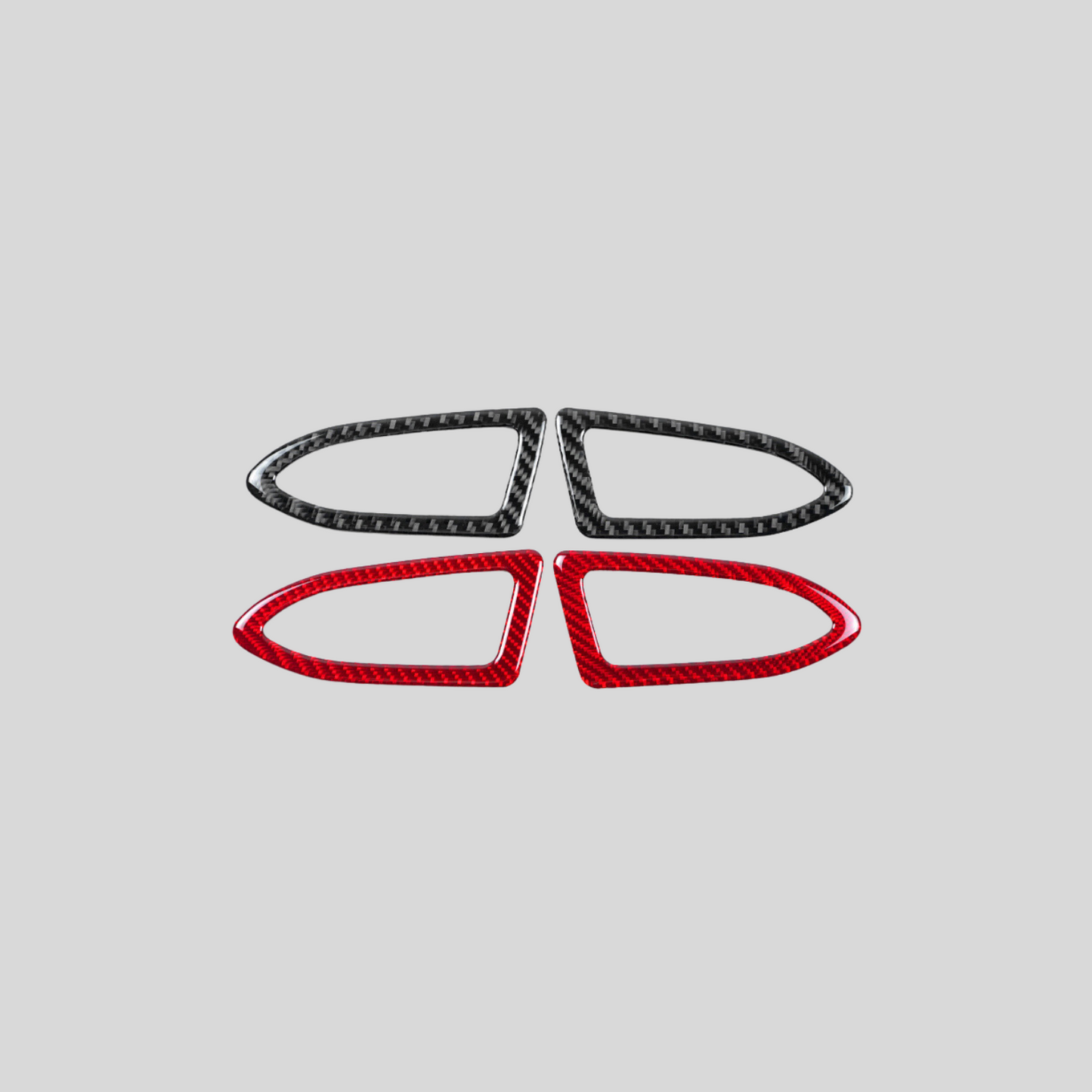 JDMuscle 22-25 WRX P&S Series Carbon Fiber Dash AC Trim 2 PC | Black Carbon Fiber/ Red Carbon Fiber
