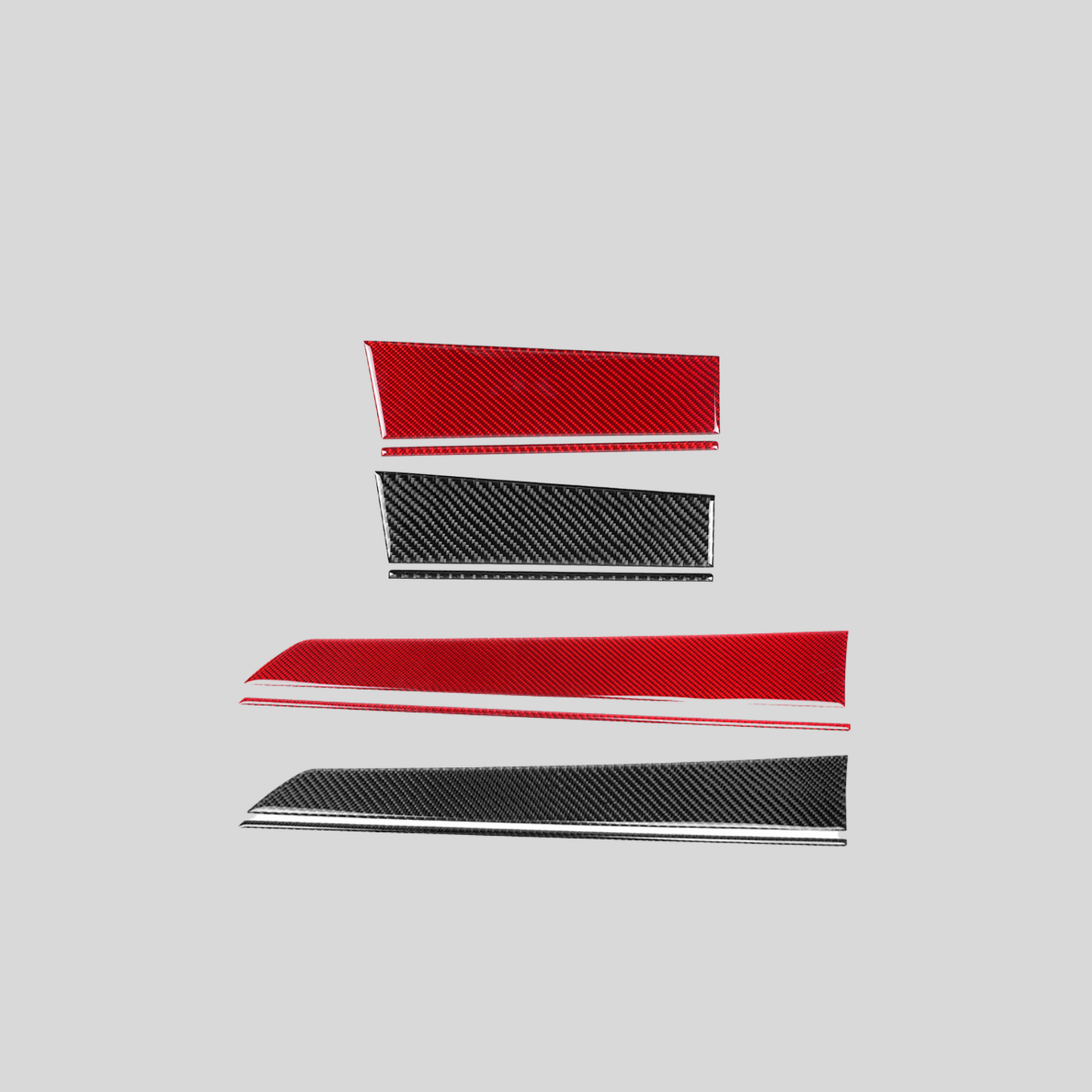 JDMuscle 22-25 WRX P&S Series Carbon Fiber Driver&Passenger Dash Trim Covers 4 PC | Black Carbon Fiber/ Red Carbon Fiber