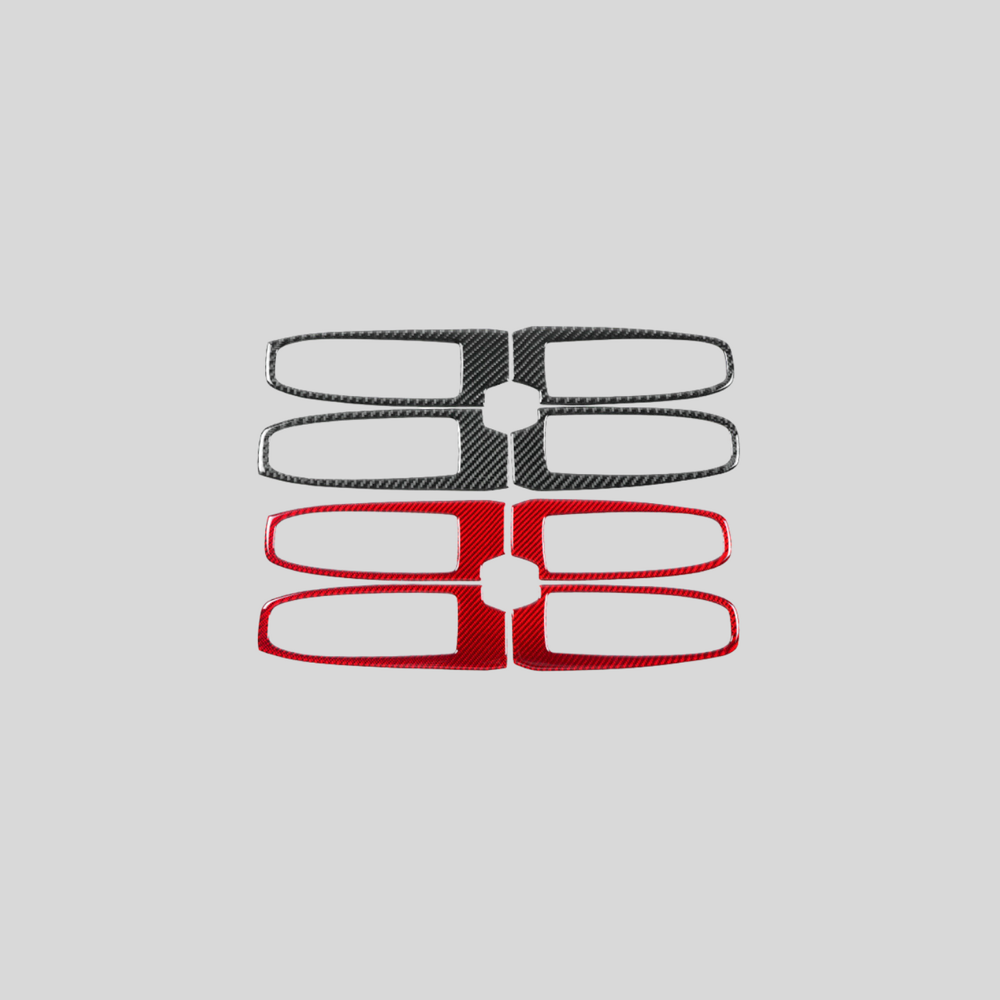 JDMuscle 22-25 WRX P&S Series Carbon Fiber Window Switch Trim Covers 4 PC | Black Carbon Fiber/ Red Carbon Fiber