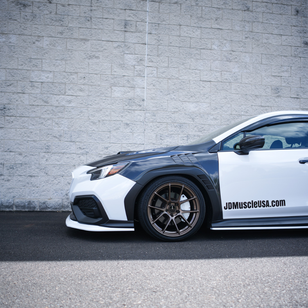 JDMuscle 22-25 WRX 3-Piece Front Lip V1 | Paint Matched / Gloss Black / RAW ABS