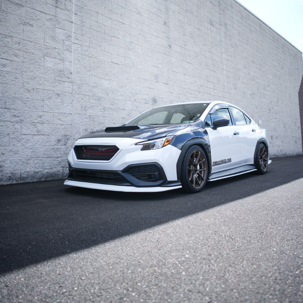 JDMuscle 22-25 WRX 3-Piece Front Lip V1 | Paint Matched / Gloss Black / RAW ABS