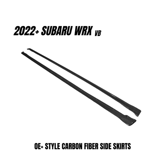 JDMuscle 22-25 WRX Tanso Carbon Fiber Side Skirts - OE+ Style