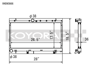 Koyo Aluminum Radiator Subaru WRX M/T 2002 (w/o Filler Neck) | VH090866