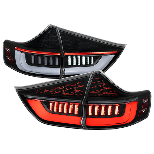 2015-2020 Toyota Sienna Full LED Tail Lights w/ Sequential Turn Signal and Startup Animation (Black Housing / Clear Lens)