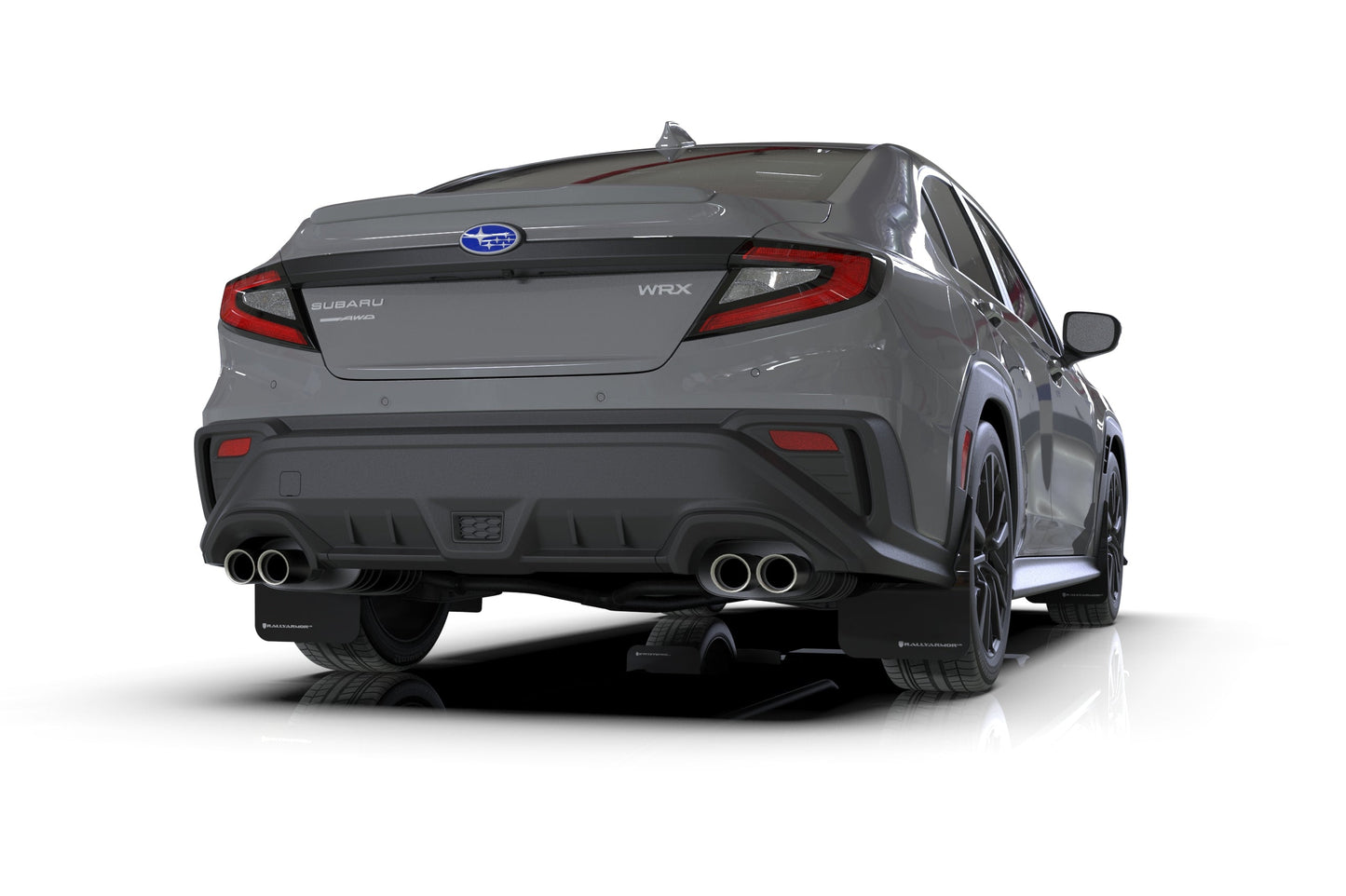 Rally Armor 2022 WRX Black UR Mud Flap - Metallic Black Logo | MF92-UR-BLK/MBK