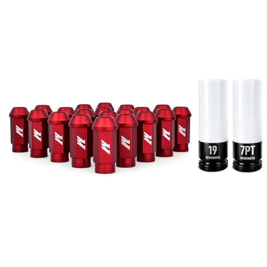 Mishimoto M12x1.25 Red Locking Lug Nuts 20 Piece Set | MMLG-125-20LRD