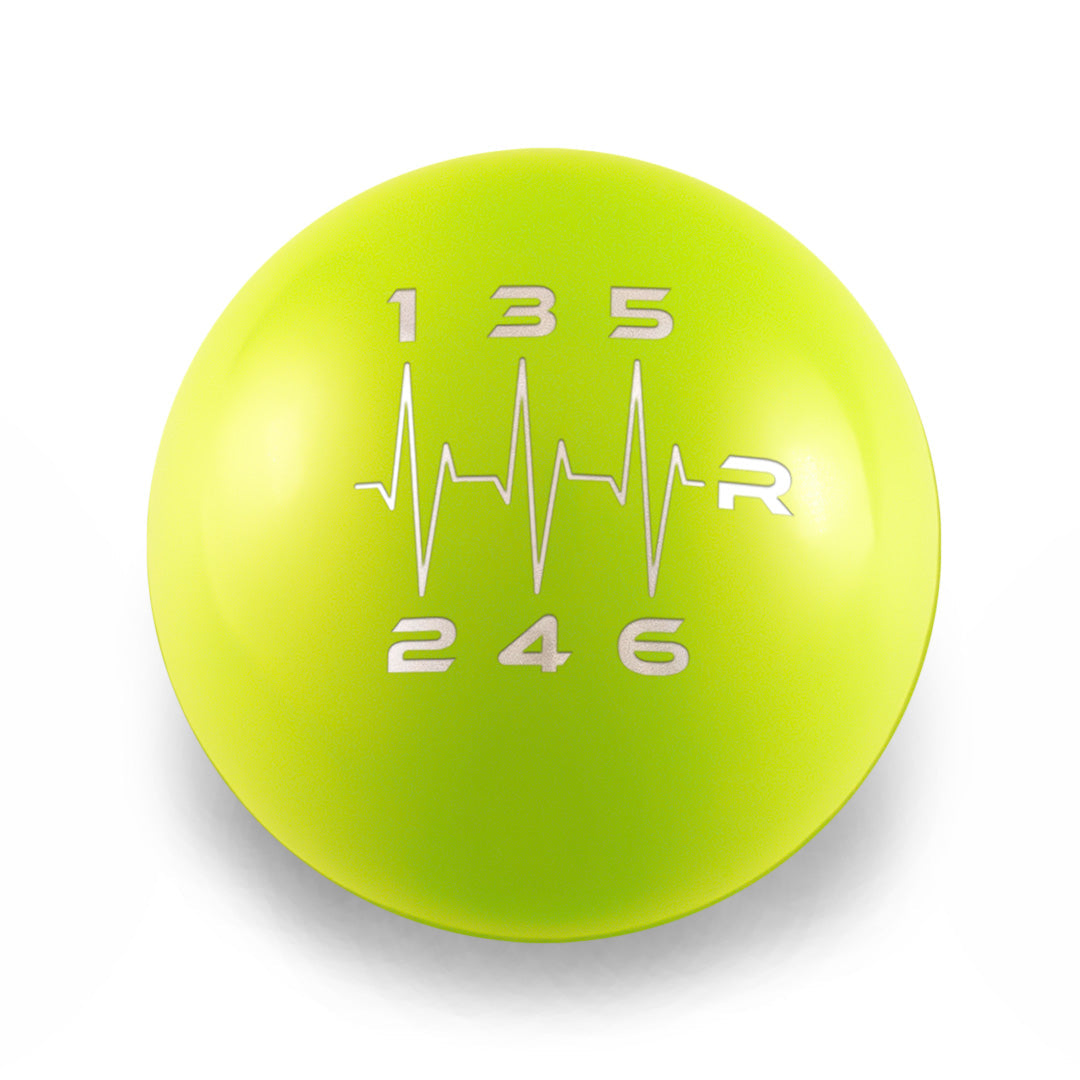 Billetworkz Weighted Shift Knob - 6 Speed Heartbeat Engraving - Subaru STI