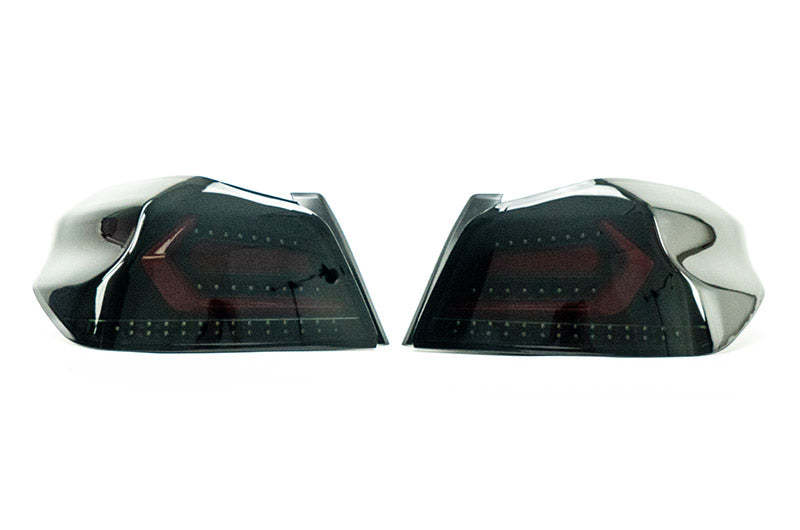 OLM Evolution Tail Lights (Smoked Lens, Black Base, Red Bar) - 15+ WRX / STI
