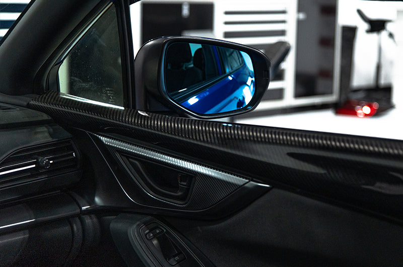 OLM Wide Angle Convex Mirrors w/ Turn Signals / Defrosters (Blue) - Subaru WRX 2022+