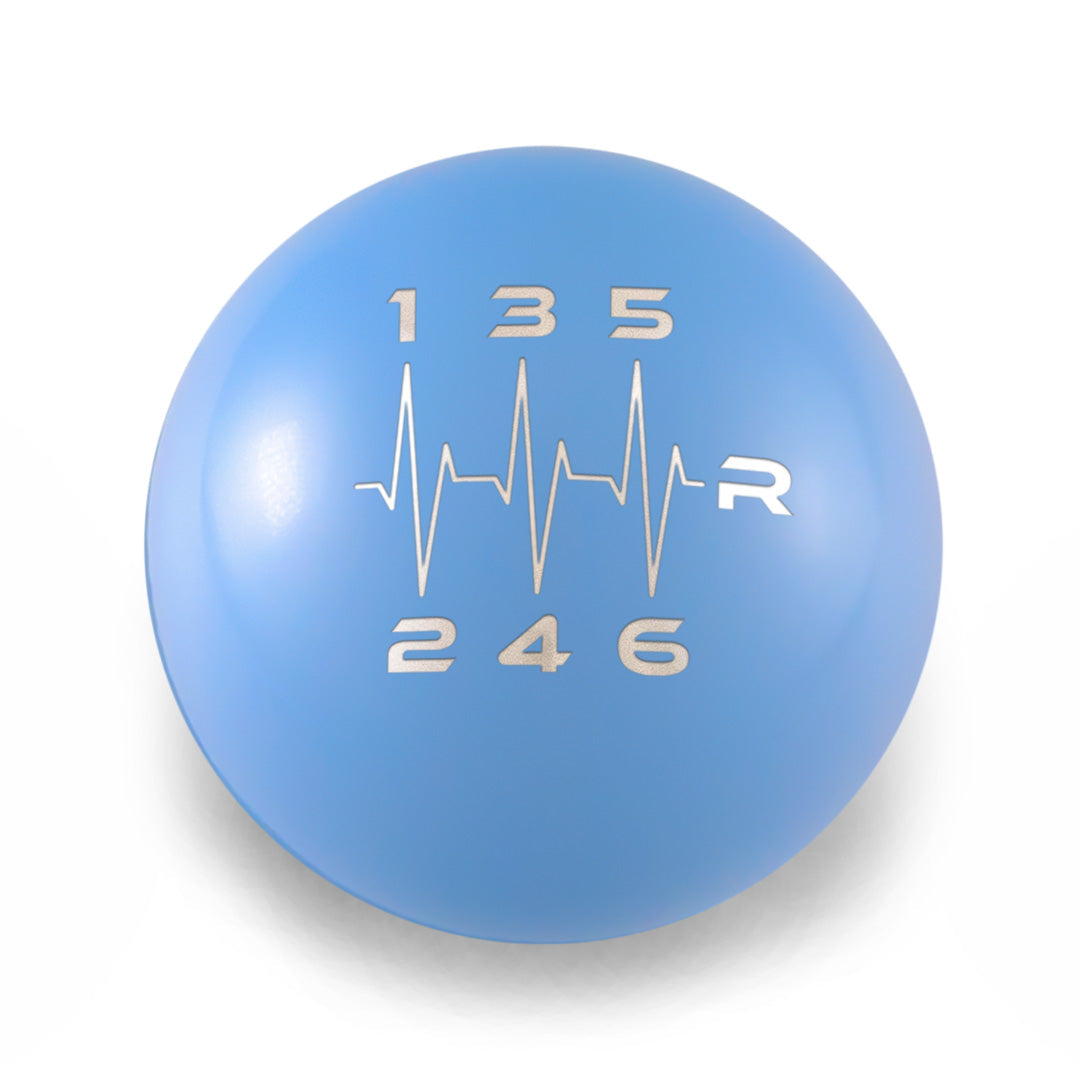 Billetworkz Weighted Shift Knob - 6 Speed Heartbeat Engraving - Subaru STI
