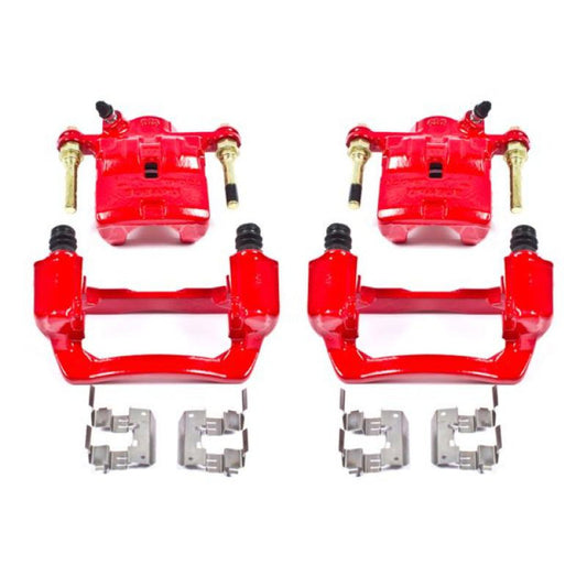 Power Stop 2008-2013 Subaru Forester Impreza WRX Rear Red Calipers w/Brackets Pair | S3424