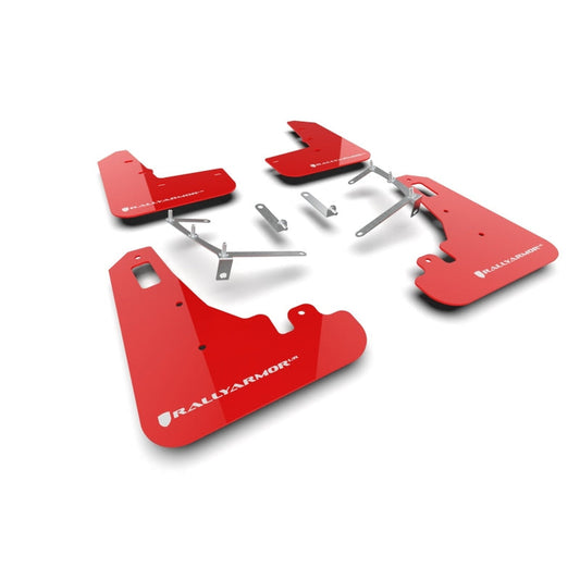 Rally Amor Subaru BRZ, GR86 2022-2025 UR Red Mud Flaps w/ White Logo | MF99-UR-RD-WH