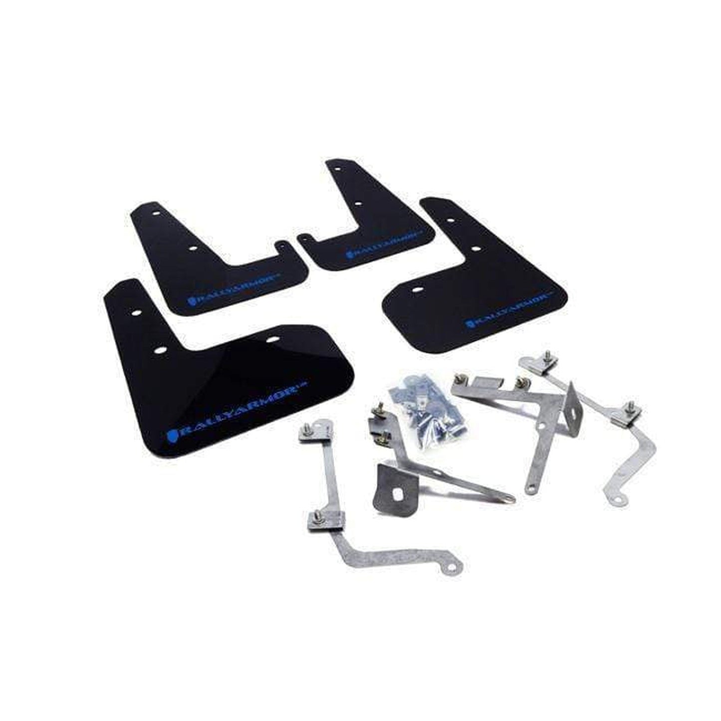 Rally Armor Mud Flaps Black w/ Blue Logo Subaru WRX / STI 2011-2014 Sedan