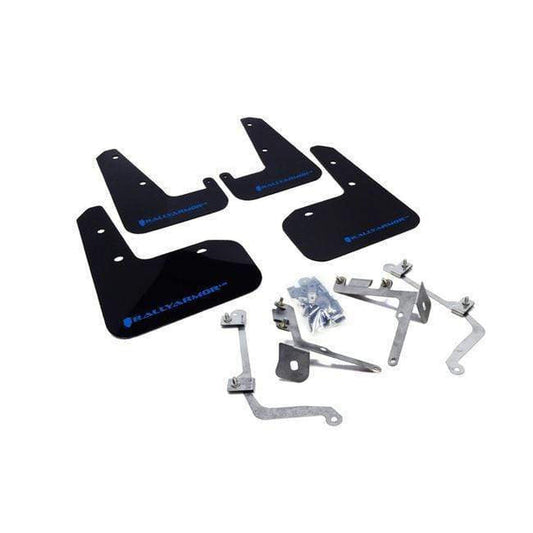 Rally Armor Mud Flaps Black w/ Blue Logo Subaru WRX / STI 2011-2014 Sedan