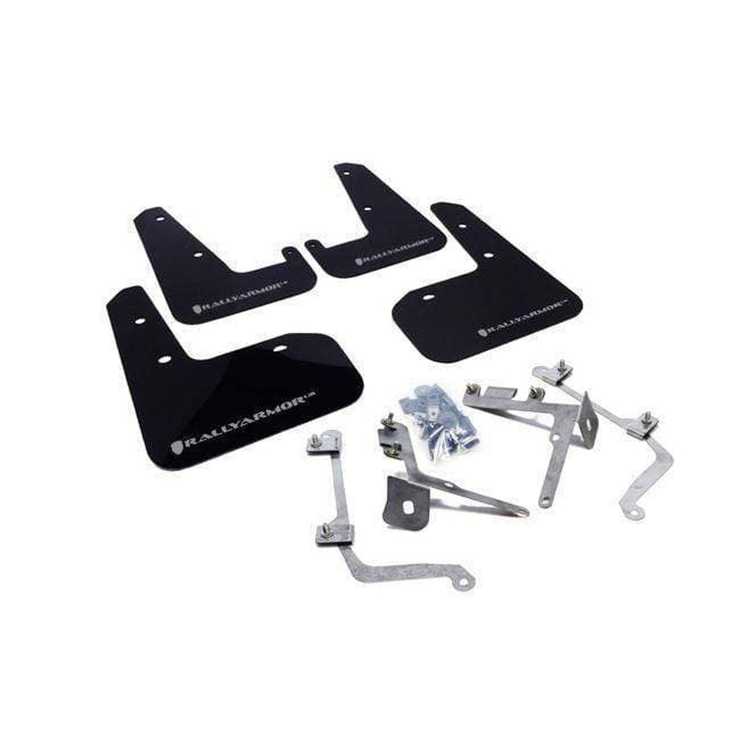 Rally Armor Mud Flaps Black w/ Silver Logo Subaru WRX / STI 2011-2014 Sedan