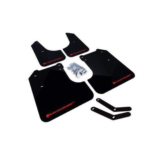 Rally Armor Polyurethane Black Mud Flaps w/ Red Logo Subaru WRX 2008-2010 | MF6-UR-BLK/RD