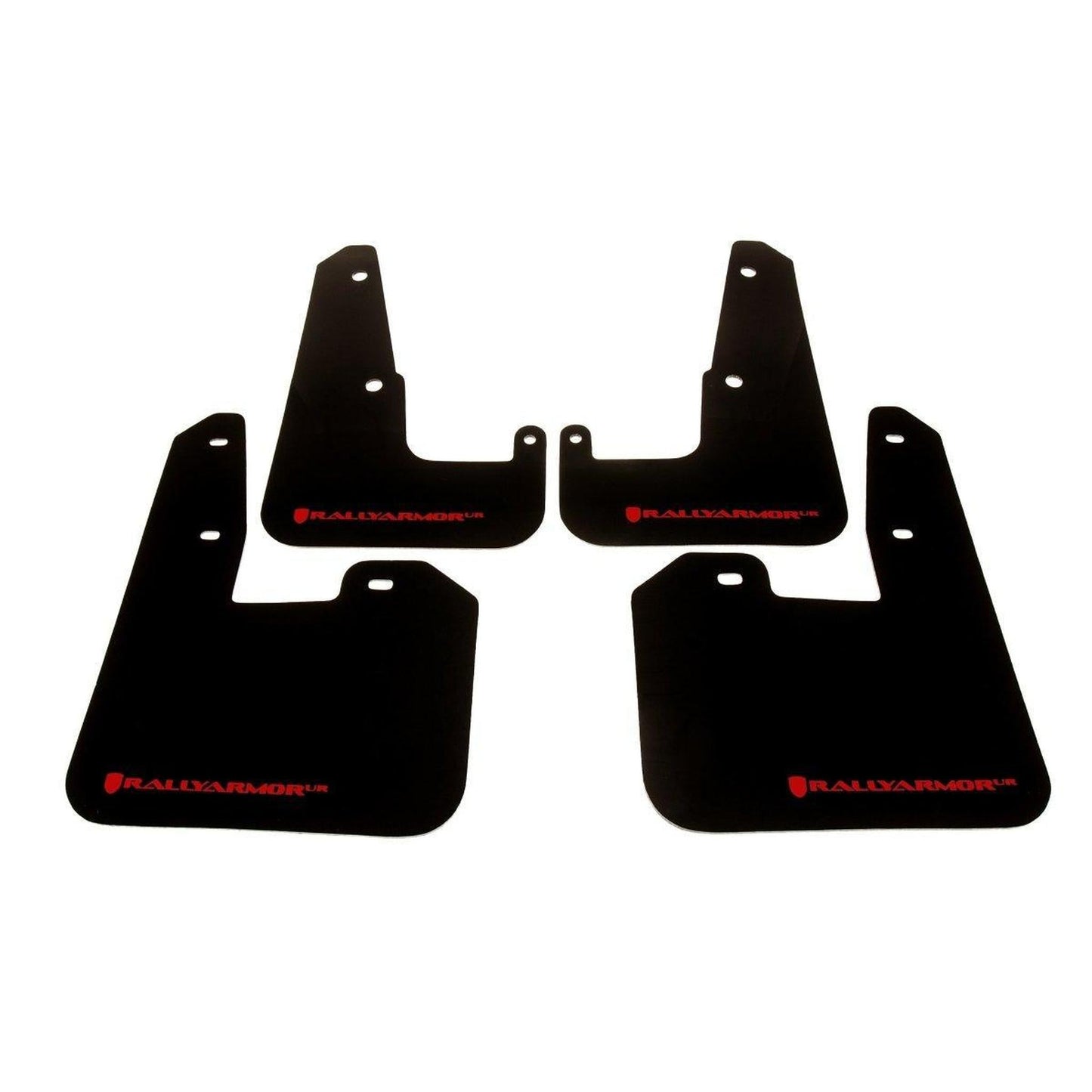 Rally Armor UR Black Mud Flaps w/ Red Logo V.2 Subaru STI 08-14 Hatchback / WRX 11-14 Hatchback | MF15-UR-BLK/RD