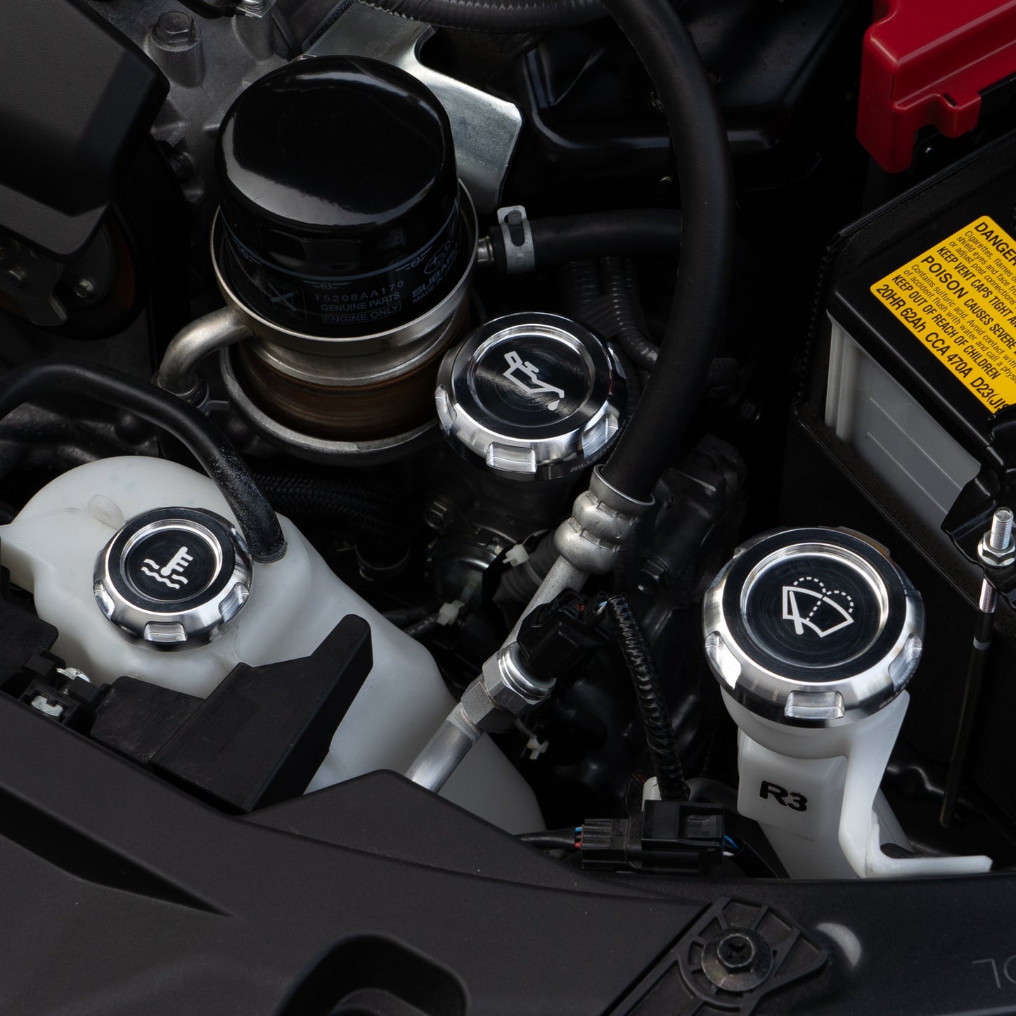 Billetworkz Engine Bay Caps - Subaru Crosstrek 2013+