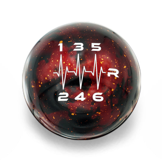 Billetworkz Cosmic Space Shift Knob - 6 Speed Heartbeat Engraving - Subaru STI