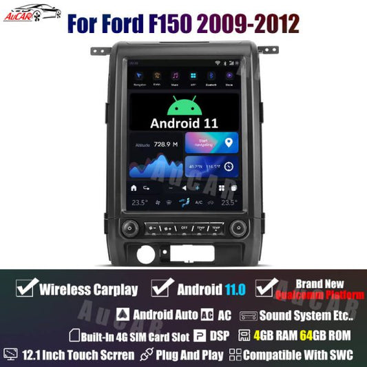 AuCar Tesla Android 11 12.1″ Car Radio GPS Navigation For Ford F150 2009-2012 Car Multimedia Stereo Player Car Video