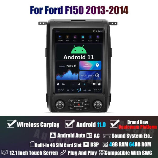 AuCar Tesla Android 11 12.1″ Car Radio GPS Navigation For Ford F150 2013-2014 Car Multimedia Stereo Player Car Video