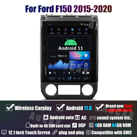 AuCar Tesla Android 11 12.1″ Car Radio GPS Navigation For Ford F150 2015-2020 Car Multimedia Stereo Player Car Video