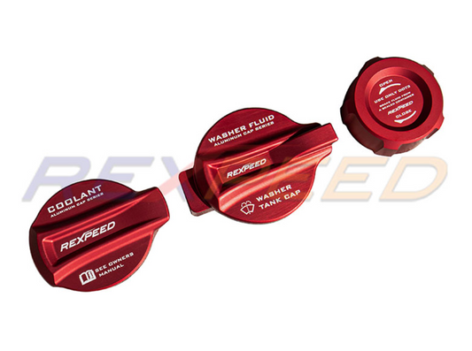 Rexpeed GR86 / BRZ 2022+ Aluminum Coolant / Window Washer / Brake Fluid Cap Cover- 3 pieces as a set