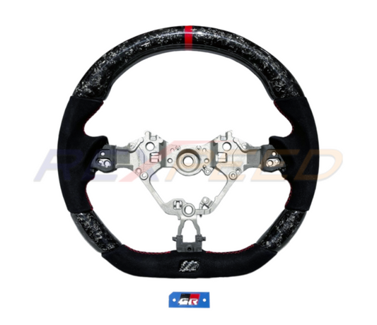 Rexpeed GR86 / BRZ 2022+ Forged Carbon Fiber Steering Wheel w/ BLACK Suede