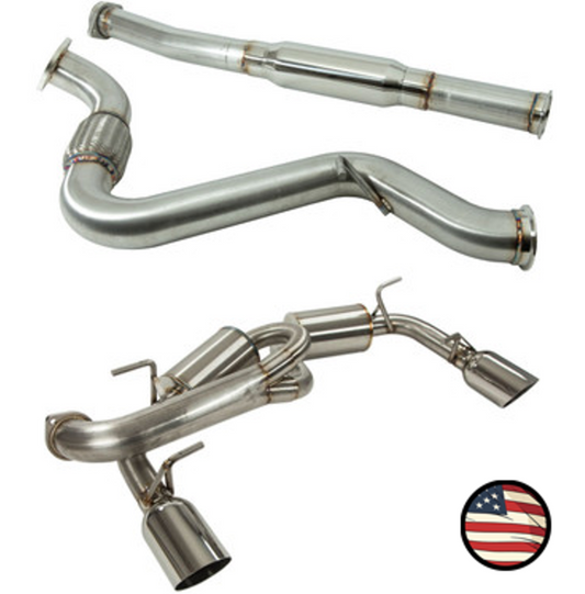 Nameless Catback Exhaust - 2017-2021 BRZ/GT-86 - Muffler Delete - 3" Primary Tubing - 4" Single Wall Tips
