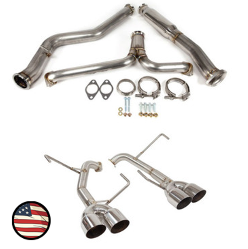 Nameless Catback Exhaust - 2011-2014 STi and WRX Sedan - Muffler Delete - 3.5" Single Wall Tips