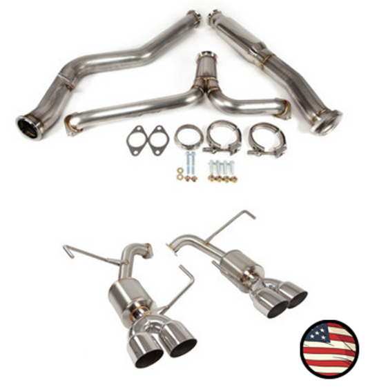 Nameless Catback Exhaust - 2011-2014 STi and WRX Sedan - 5" Muffler - 3.5" Single Wall Tips