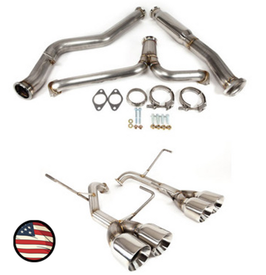 Nameless Catback Exhaust - 2011-2014 STi and WRX Sedan - Muffler Delete - 4" Double Wall Tips